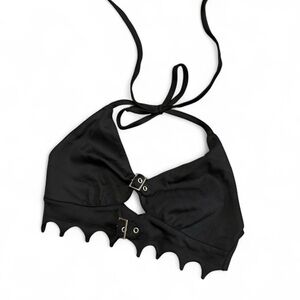 Bat cut halter top
